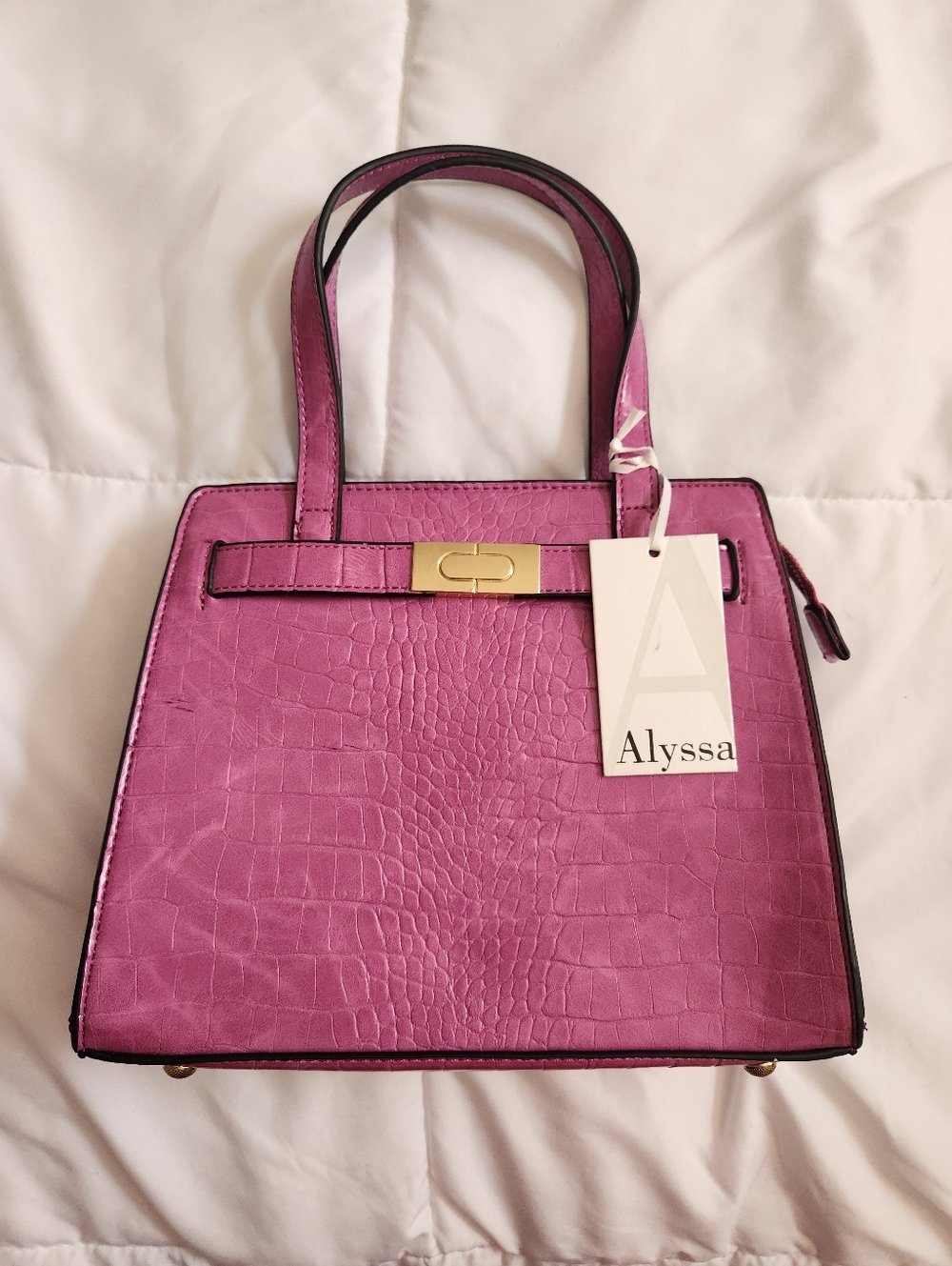 Pink Croc Finish Purse, Bag